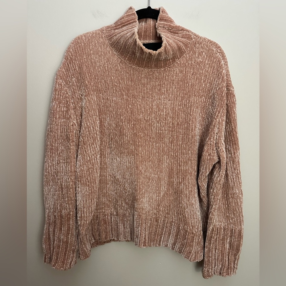 Cynthia Rowley Chenille Sweater Large Blush Pink EUC